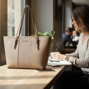 MICHAEL KORS MICRO STUD JET SET TRAVEL CARRYALL TOTE